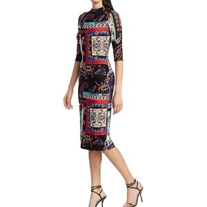 Alice + Olivia Delora Paisley Print Bodycon Dress